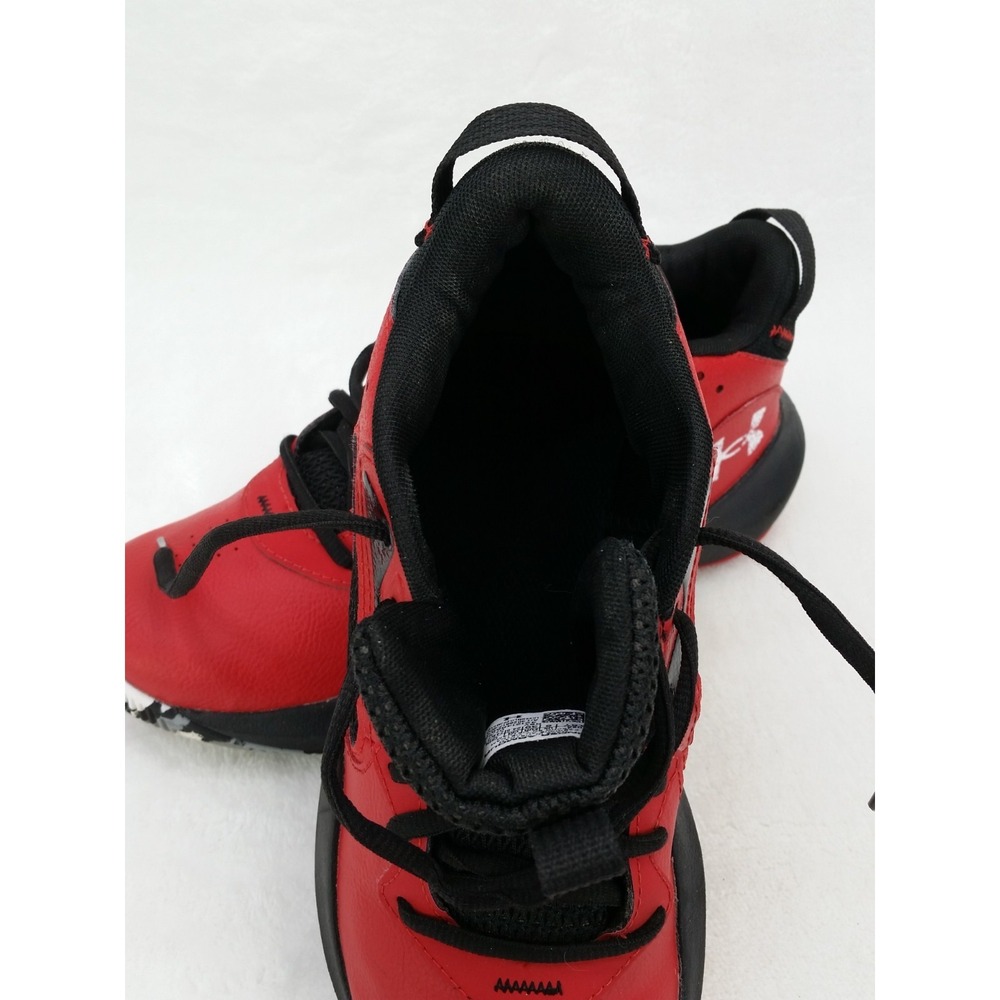 Youth Under Armour Basketball Shoes Red Black Sneakers Art 3025617-600 6.5Y 6.5 - Picture 12 of 13
